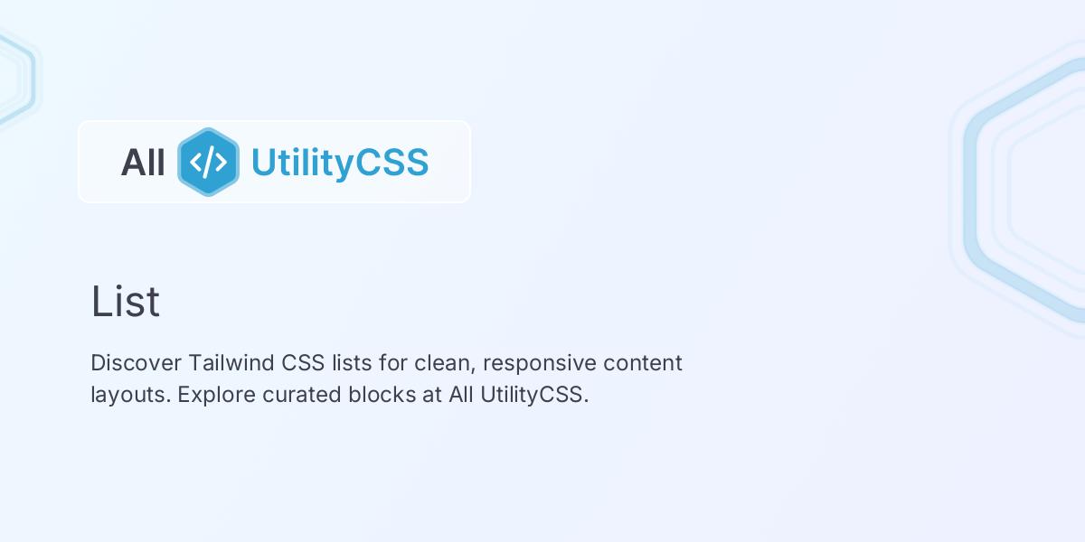 Tailwind CSS List | All UtilityCSS