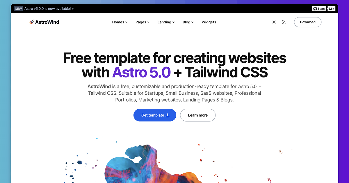AstroWind - Free Astro + Tailwind CSS Template