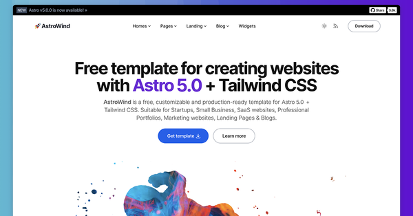 AstroWind - Free Astro + Tailwind CSS Template