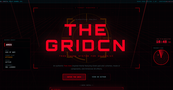 The Gridcn: Tron-Inspired shadcn/ui Theme