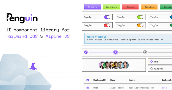 Penguin UI - Tailwind & Alpine.js Library