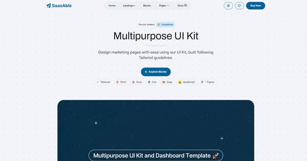SaasAble Tailwind Multipurpose UI Kit
