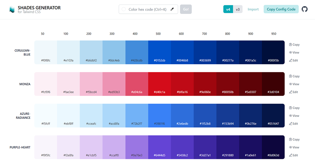 Tailwind Color Shades Generator