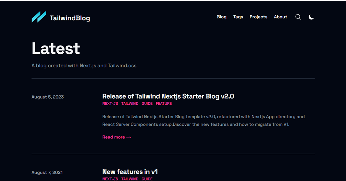 Tailwind Next.js Starter Blog Template