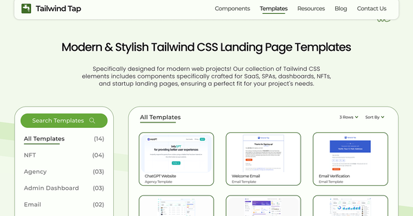 TailwindTap Templates